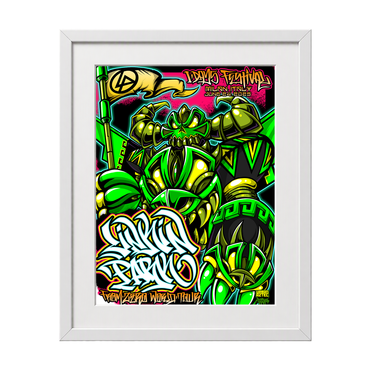Framed FZ 2025 Tour Milan Poster (June 24th) with CoA - Urban Aztek