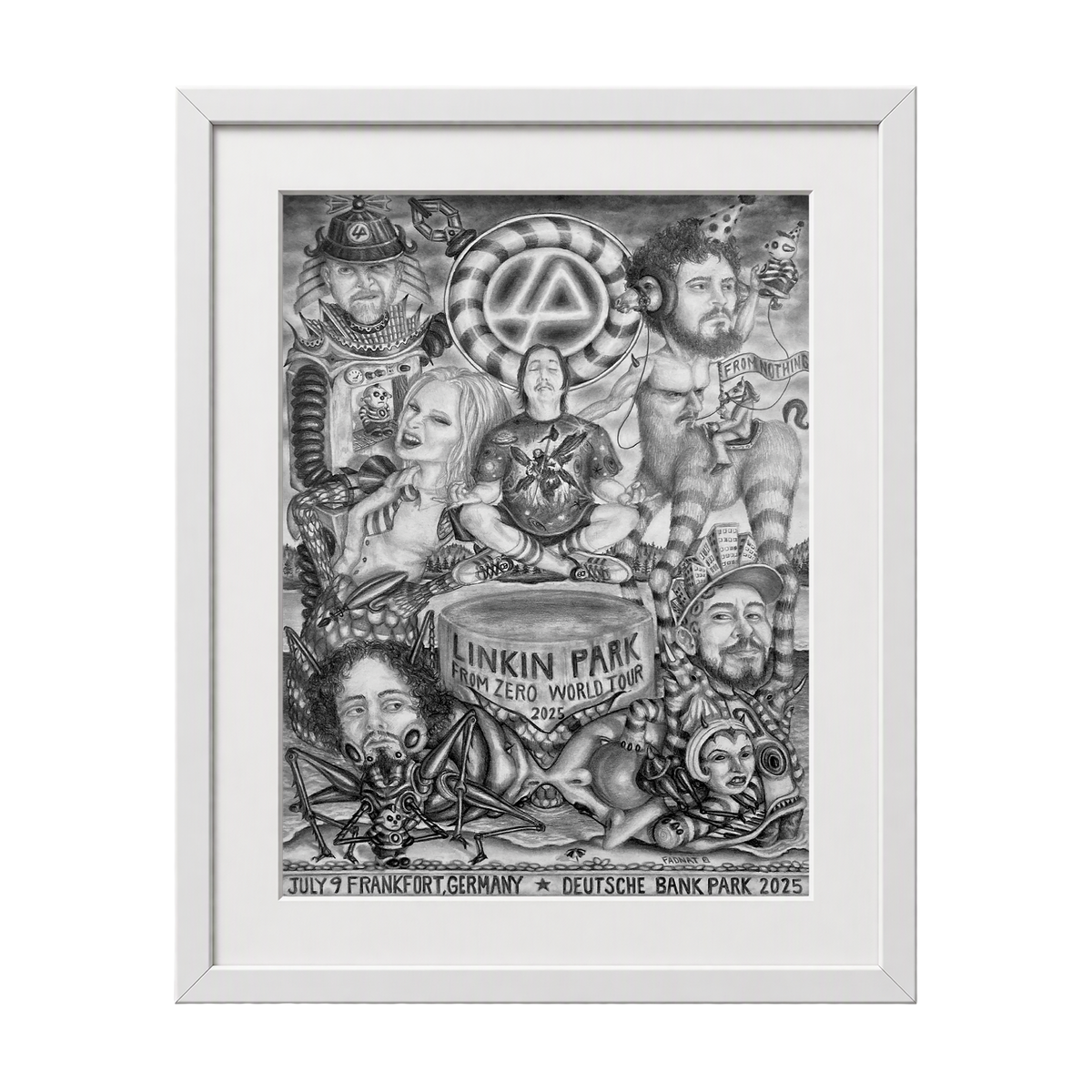 Framed FZ 2025 Tour Frankfurt Poster (July 9th) with CoA - Fadnat