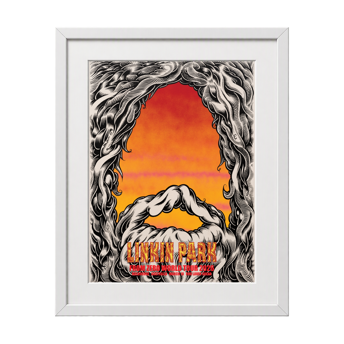 Framed FZ 2026 Tour Melbourne #2 Poster (Mar 10th) with CoA - Mark Dean Veca