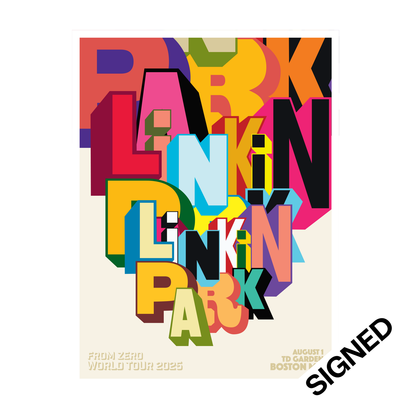 FZ 2025 Tour Boston SIGNED Poster (August 1st) - Greg Lamarche