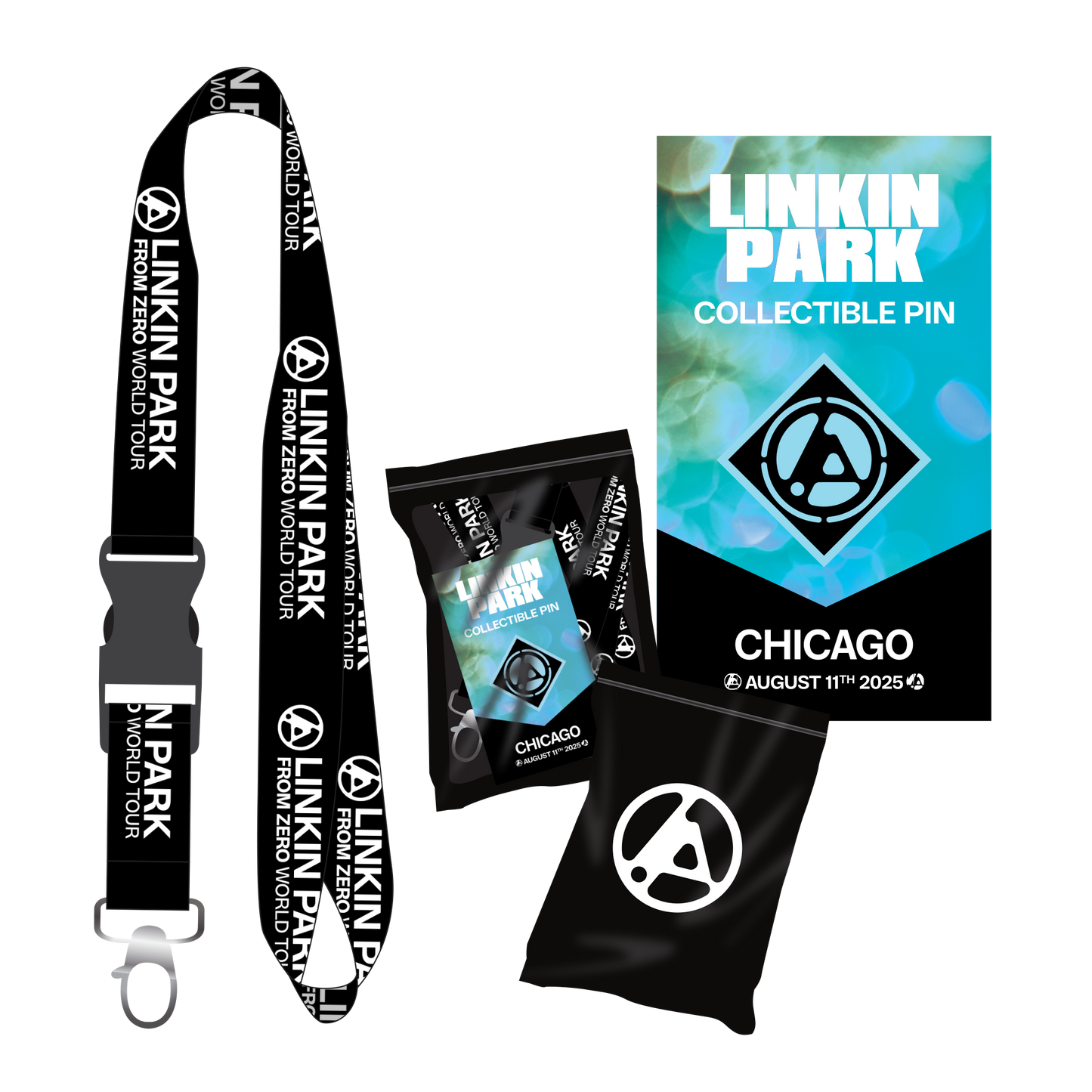 LP FZ CHICAGO ENAMEL PIN + BLACK LANYARD BUNDLE PACK (Aug 11th)