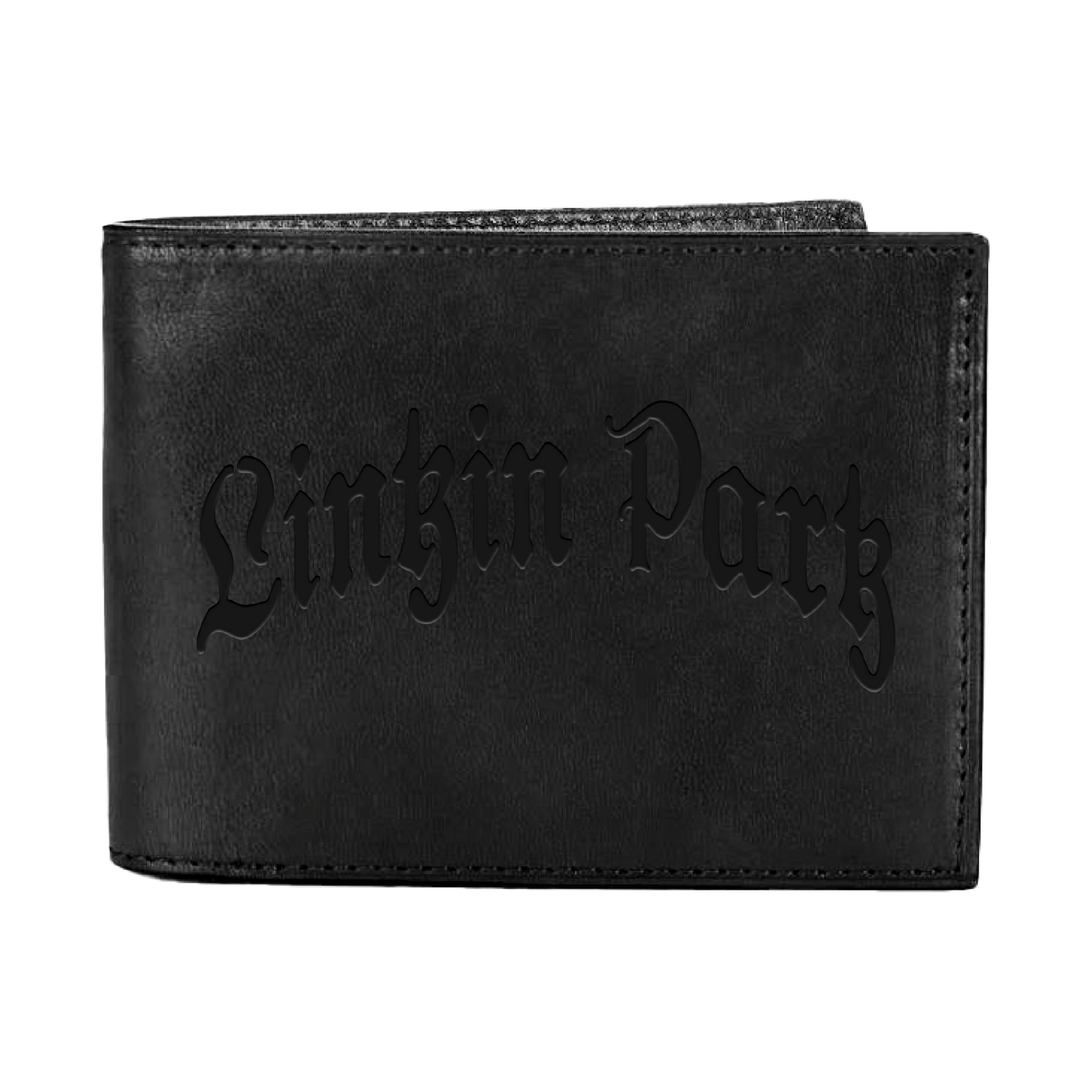 Embossed Black Leather Wallet