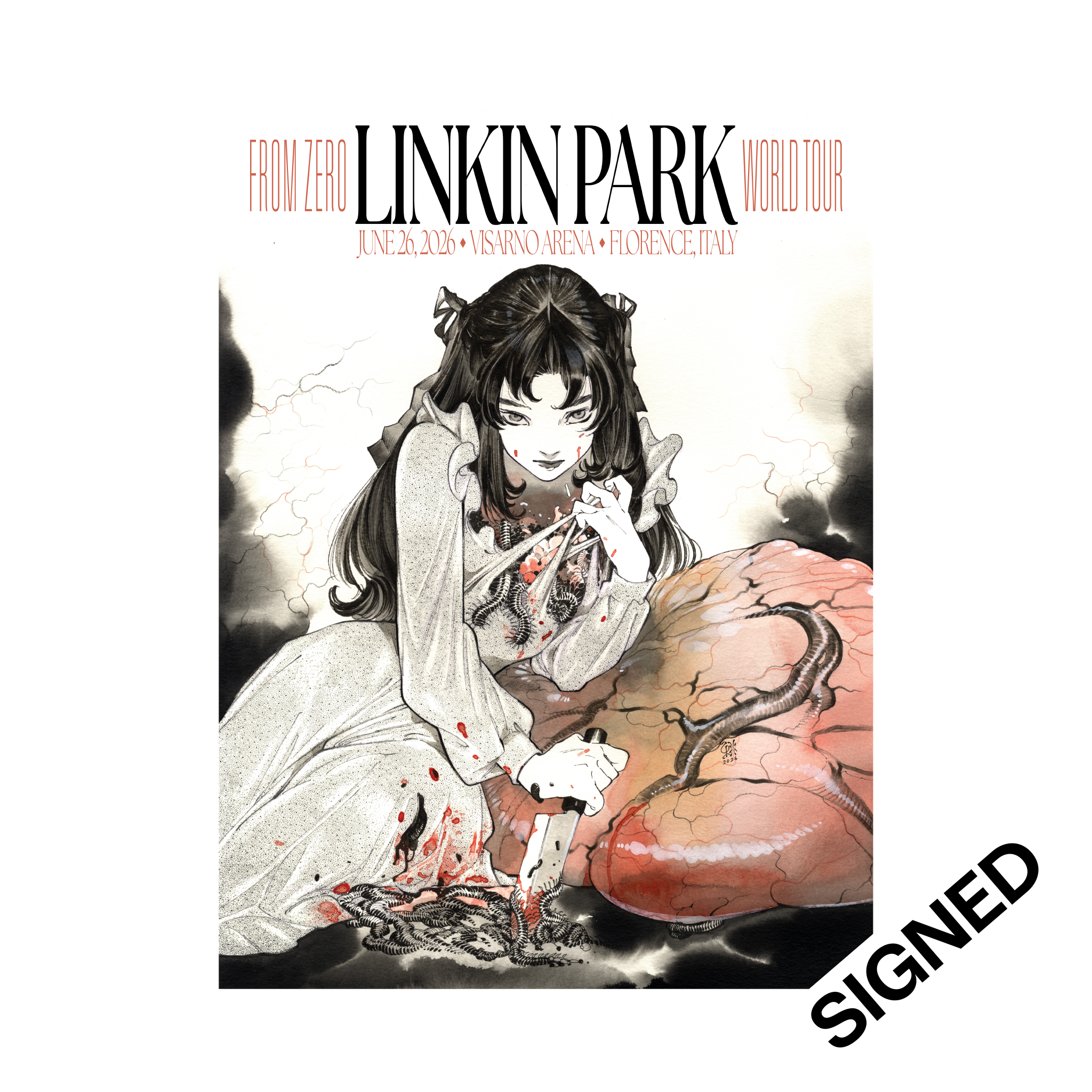 FZ 2026 Tour Florence Signed Poster (June 26th) - Peach Momoko