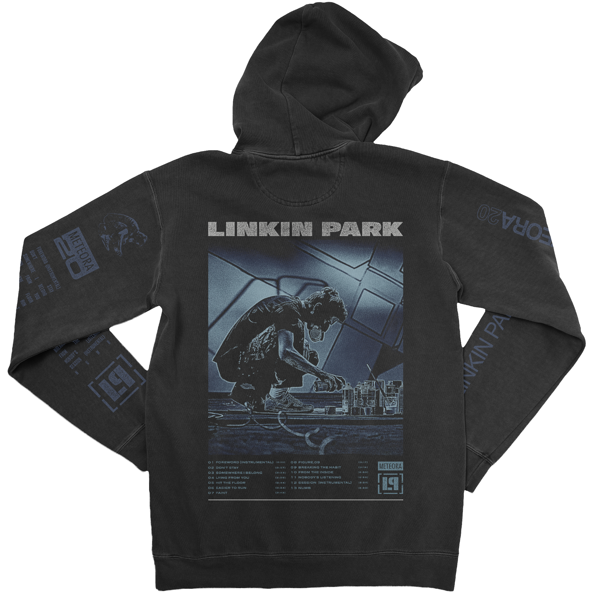 Logo Tilt Washed Black Hoodie – Linkin Park Store