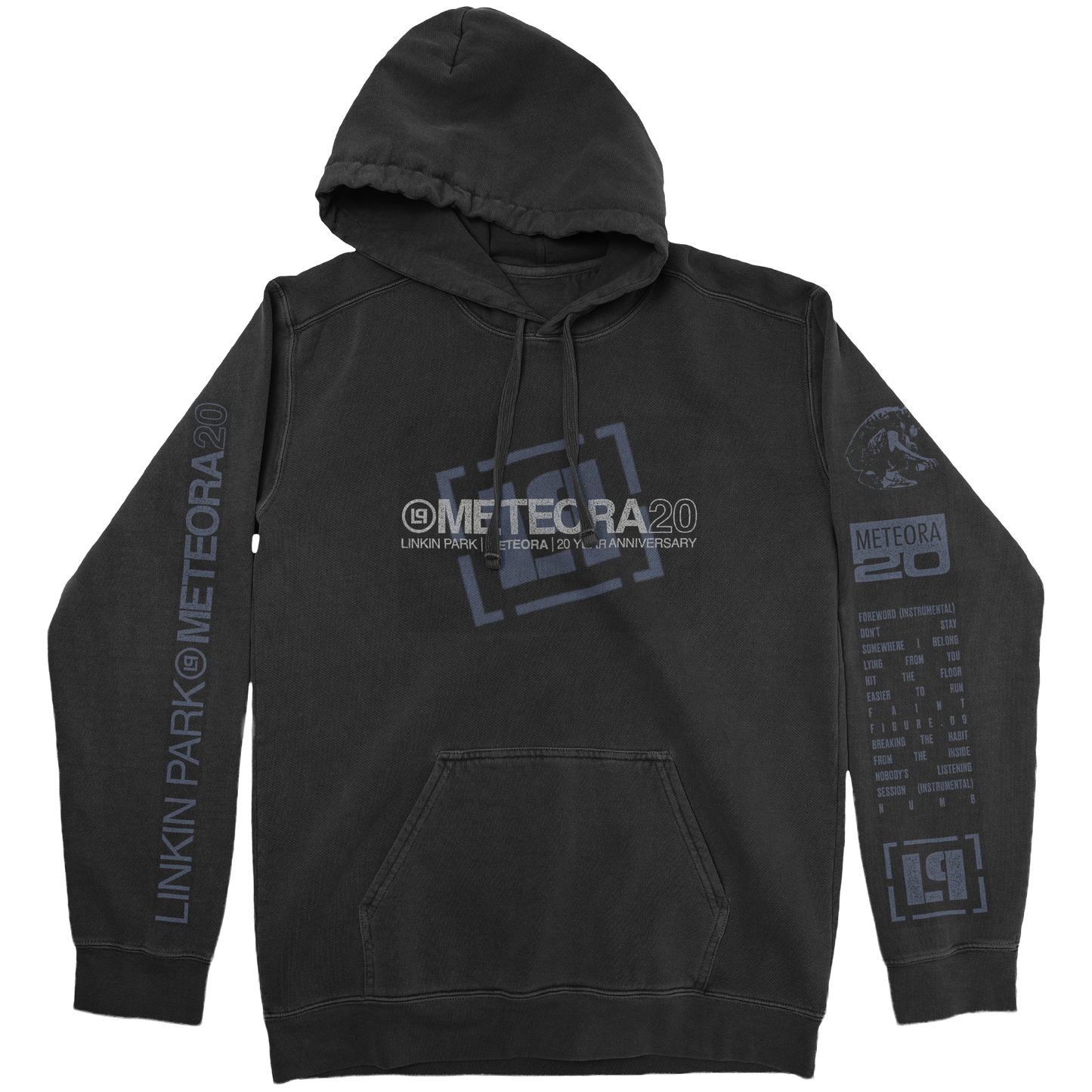 Logo Tilt Washed Black Hoodie