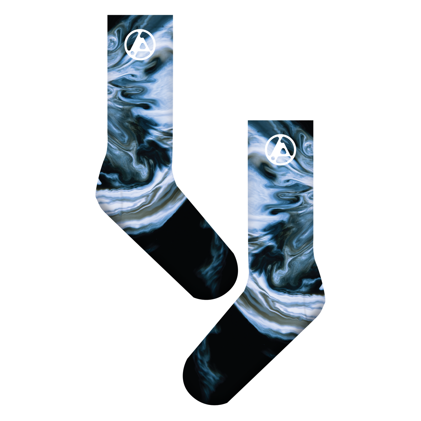 FZ Blue Swirl Embroidered Socks