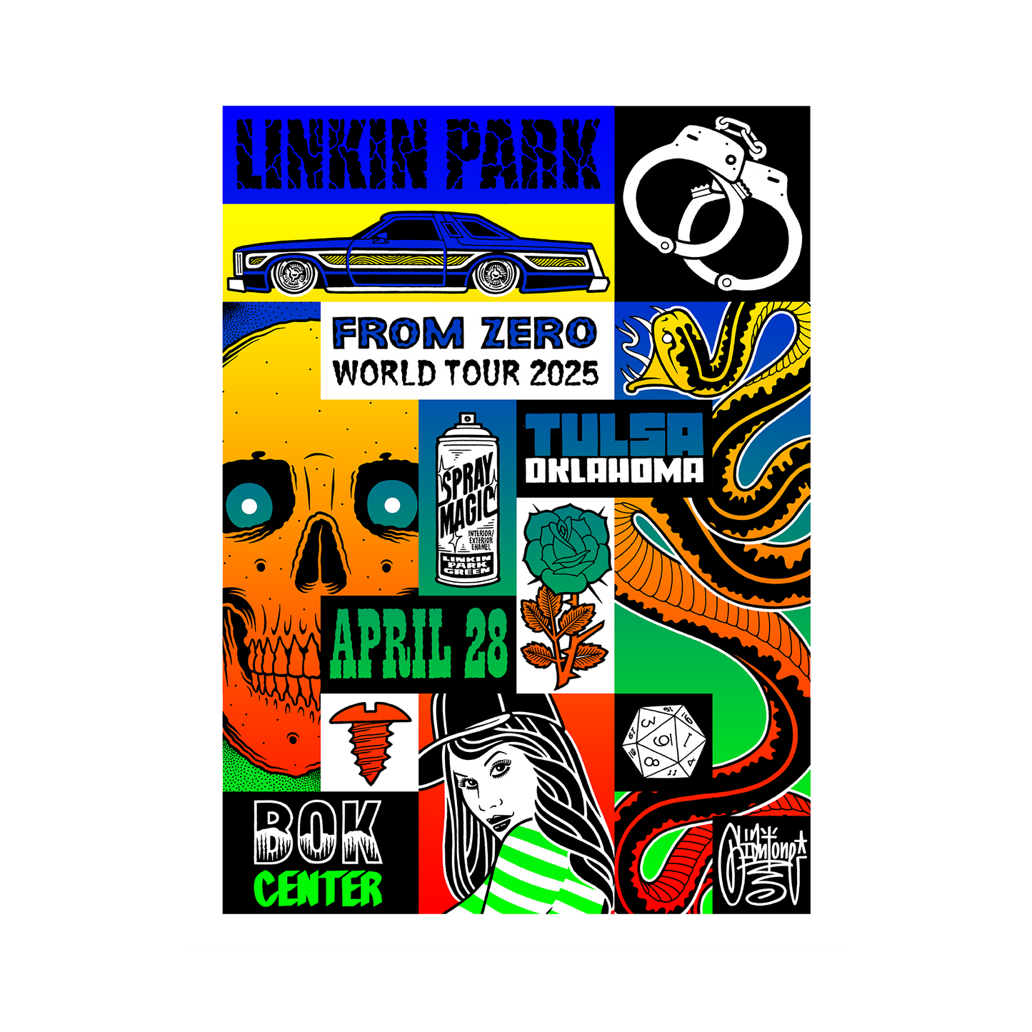 FZ 2025 Tour Tulsa Poster (April 28th) - Mike Giant