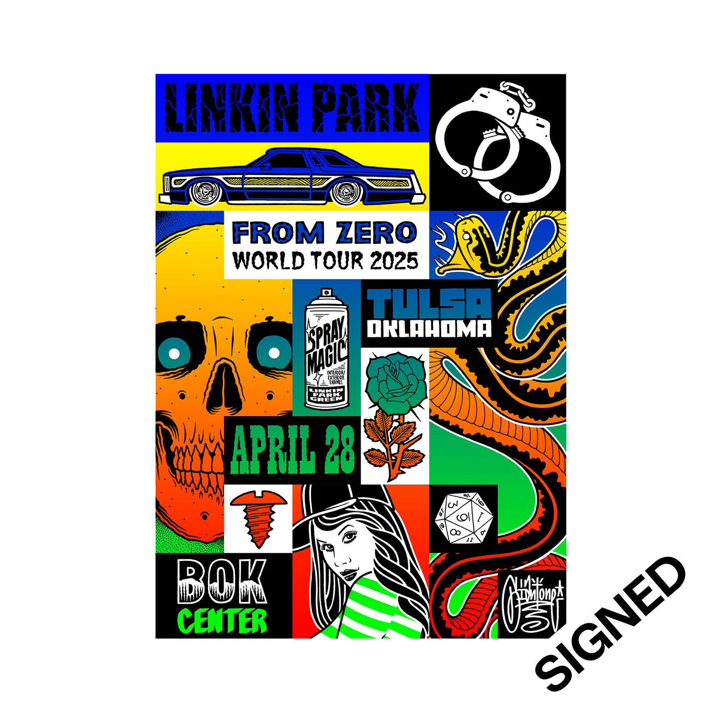 FZ 2025 Tour Tulsa SIGNED Poster (April 28th) - Mike Giant
