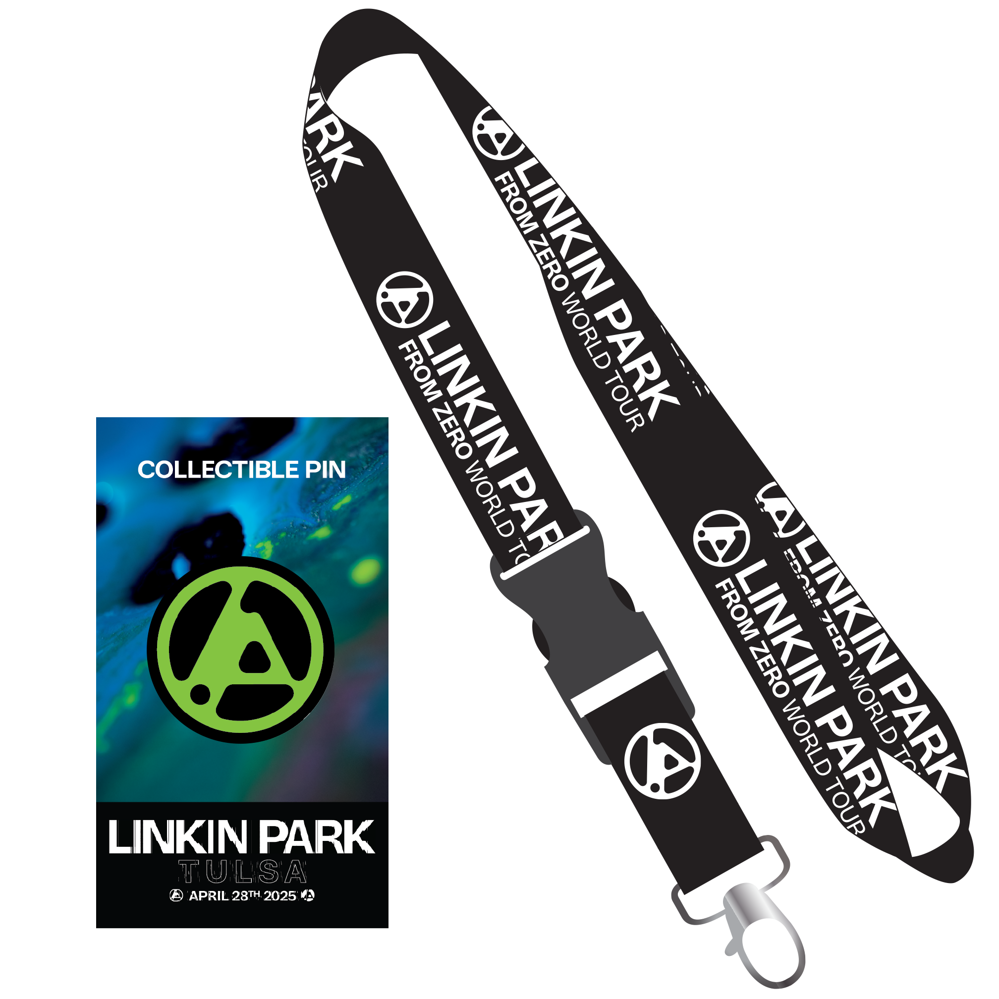 LP FZ TULSA ENAMEL PIN + BLACK LANYARD BUNDLE PACK – Linkin Park Store