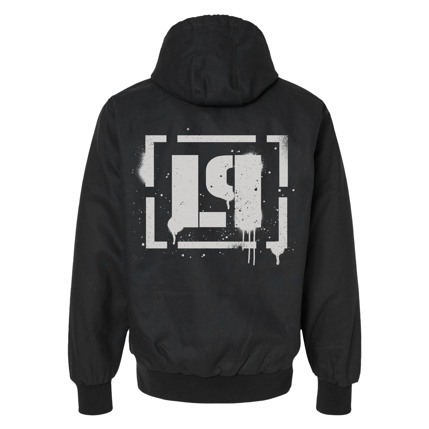 LP Classic Spray Lined Black Work Hoodie Back