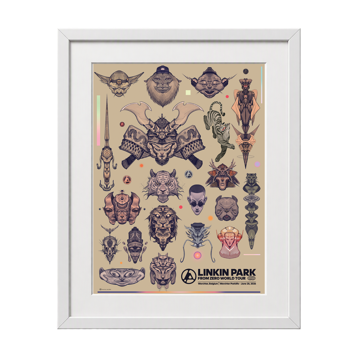 Framed FZ 2026 Tour Werchter Poster #1 (Jun 28th) with CoA - Jose Mertz