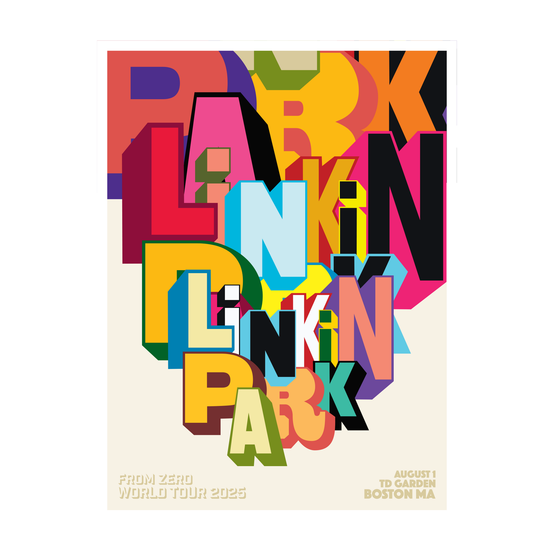 FZ 2025 Tour Boston Poster (August 1st) - Greg Lamarche – Linkin FZ 2025 Tour Boston Poster (August 1st) - Greg Lamarche – Linkin