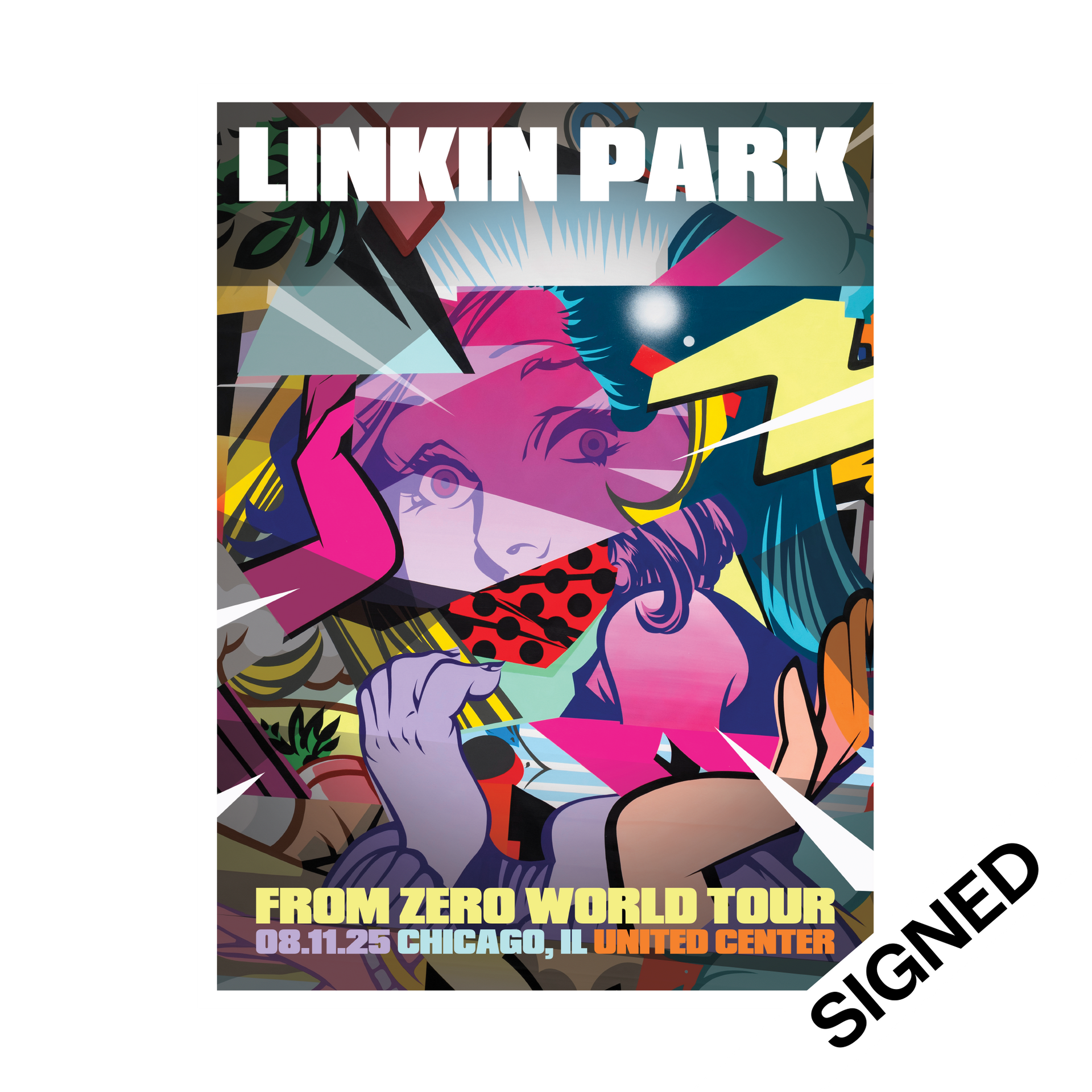 [直筆サイン]Linkin Parkポスター Linkin Park + Autograph With Picture Frame Chester