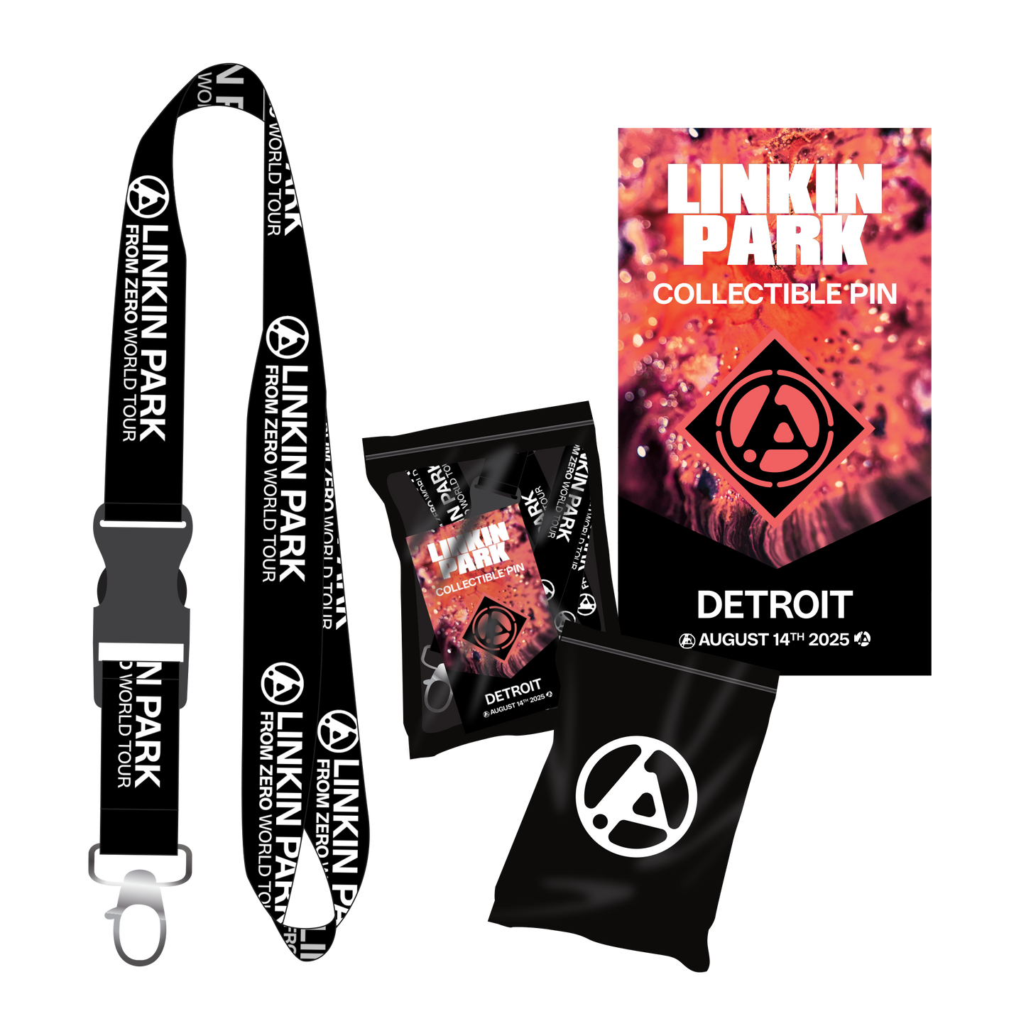 LP FZ DETROIT ENAMEL PIN + BLACK LANYARD BUNDLE PACK (Aug 14th)