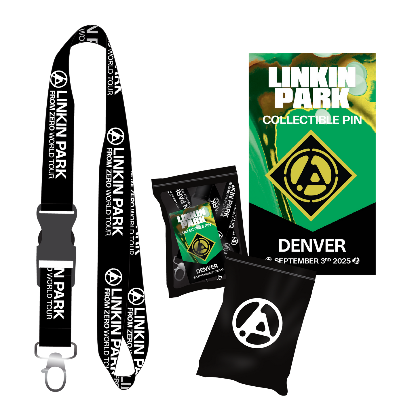LP FZ DENVER ENAMEL PIN + BLACK LANYARD BUNDLE PACK (Sep 3rd)