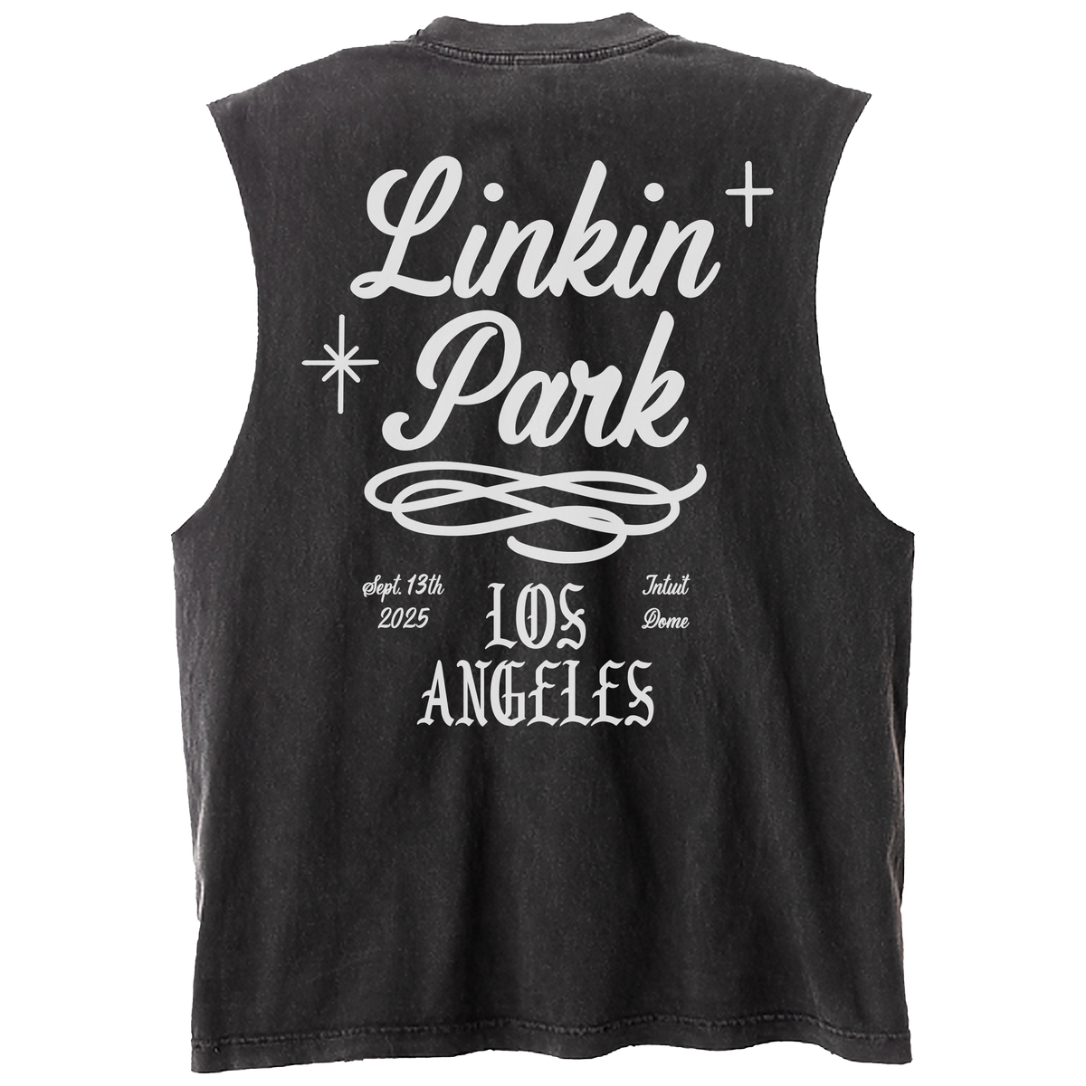 Lp Merch LP LA Sleeveless Vintage Black Tee – Linkin Park Store