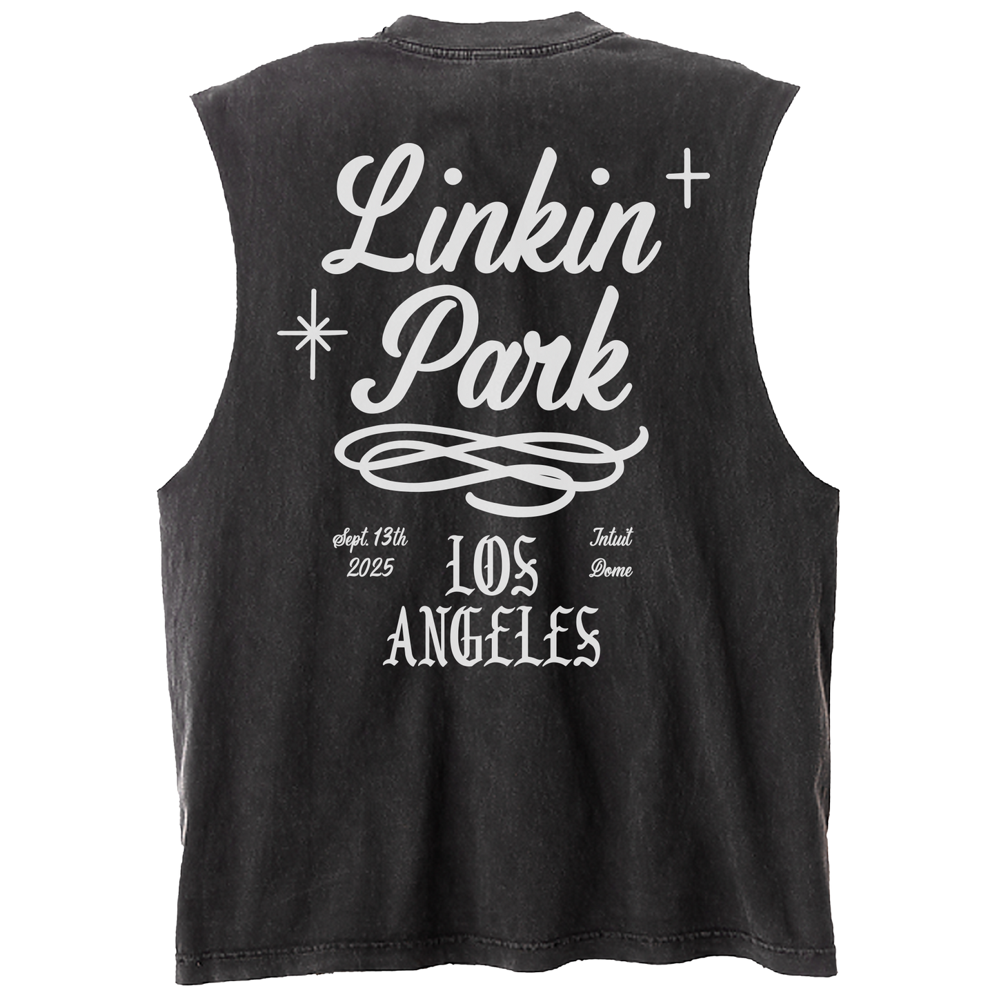LP LA Sleeveless Vintage Black Tee