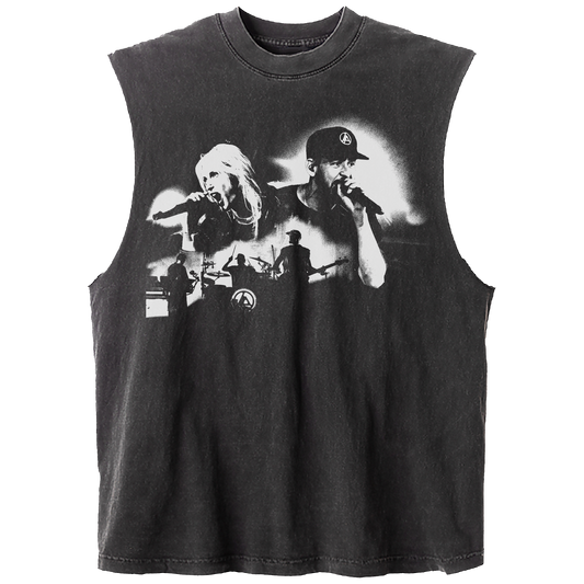 LP LA Sleeveless Vintage Black Tee