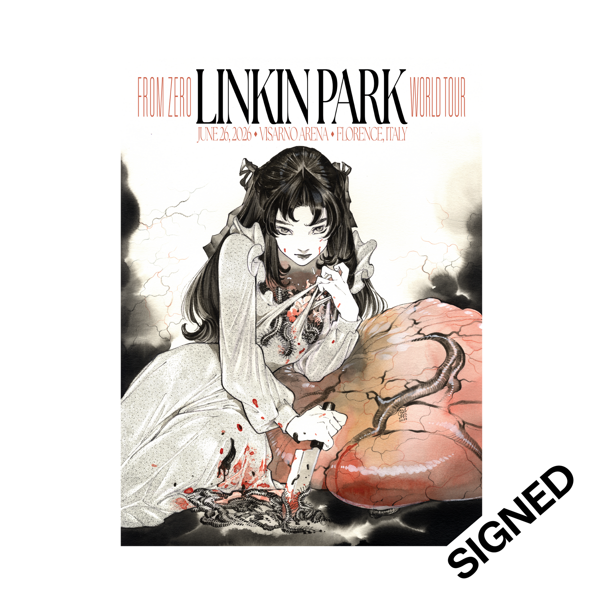 FZ 2026 Tour Florence Signed Poster (June 26th) - Peach Momoko