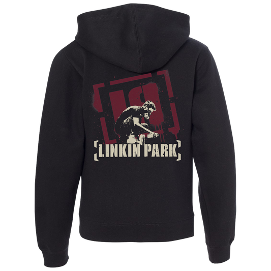 Vintage Meteora Spray Youth Black Zip Hoodie