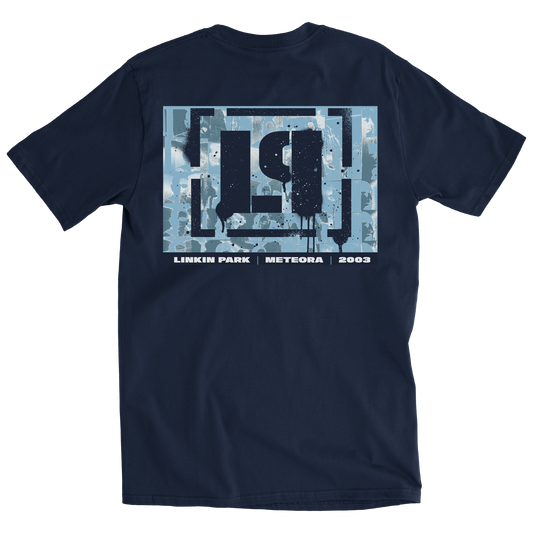Meteora Distorted Navy Tee Back