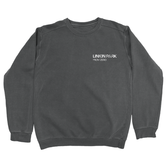 From Zero Distressed Logo Washed Graphite Crewneck