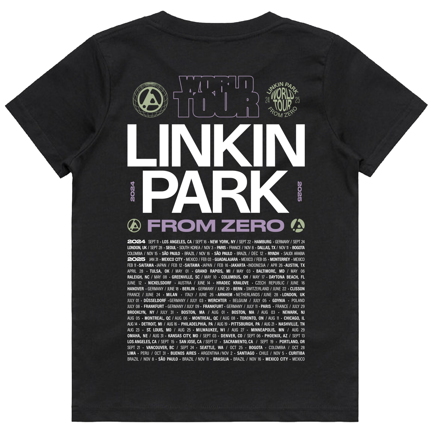 Official FZ World Tour Black Kids Tour Tee