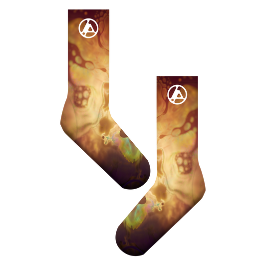 FZ Tan Fluid Embroidered Socks