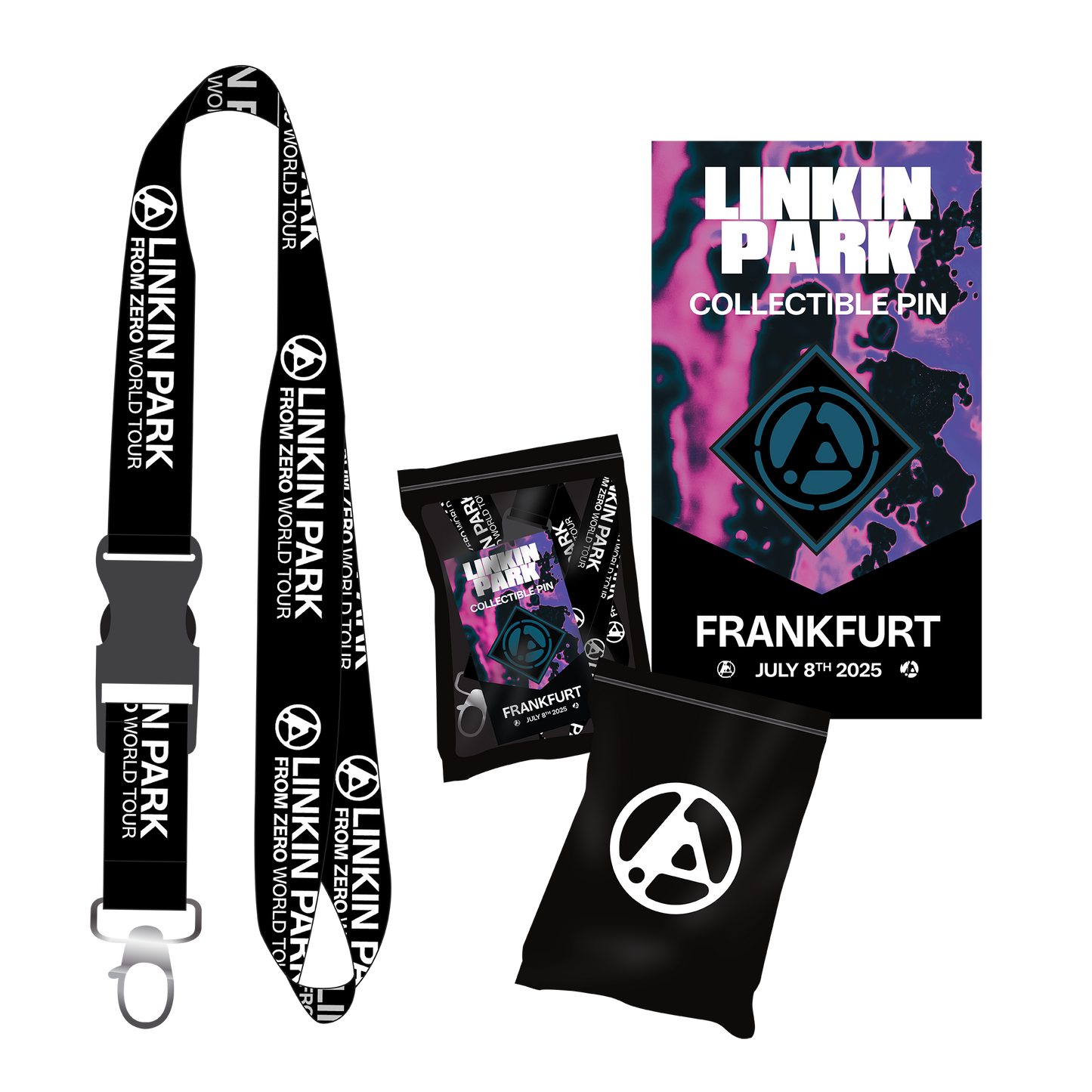 LP FZ Frankfurt Enamel Pin + Black Lanyard Bundle Pack (July 8th)