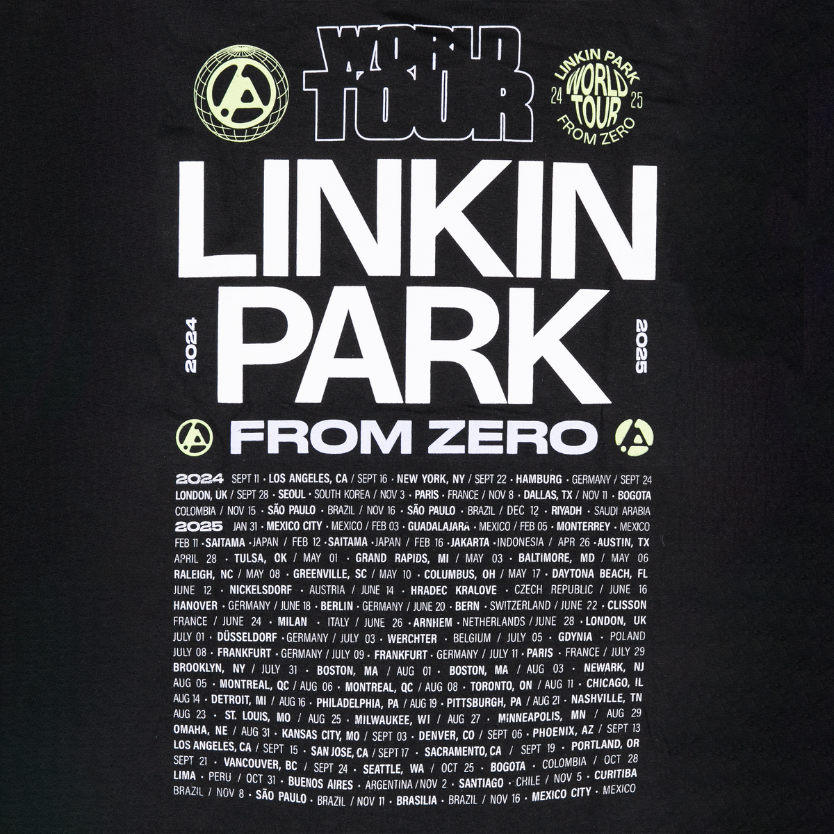 Official FZ World Tour Black Kids Tour Tee