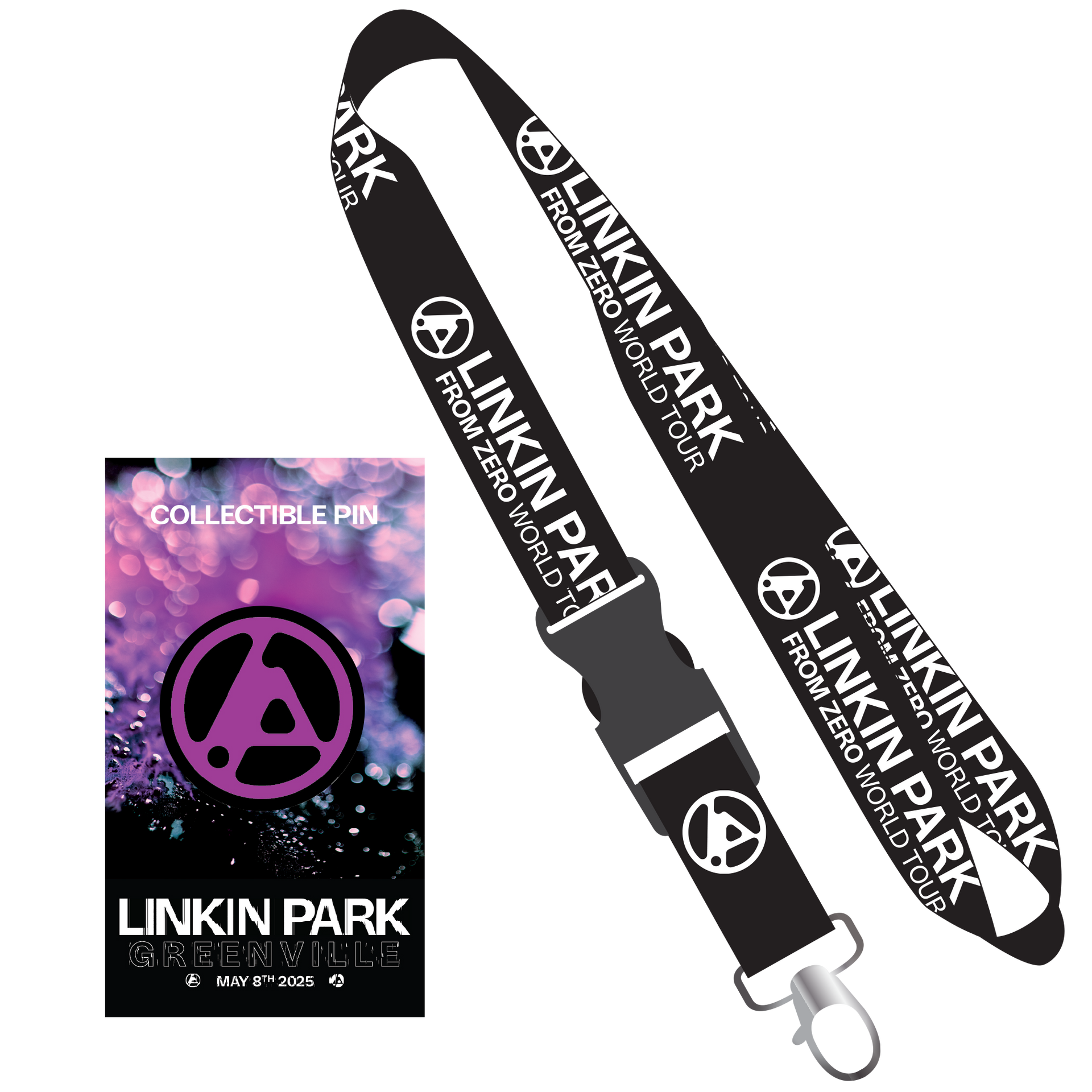 LP FZ GREENVILLE ENAMEL PIN + BLACK LANYARD BUNDLE PACK – Linkin