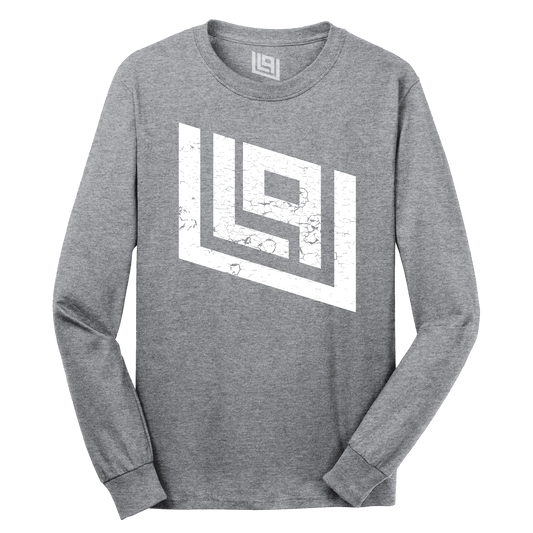 LPU Icon Distressed Heather Gray Long Sleeve