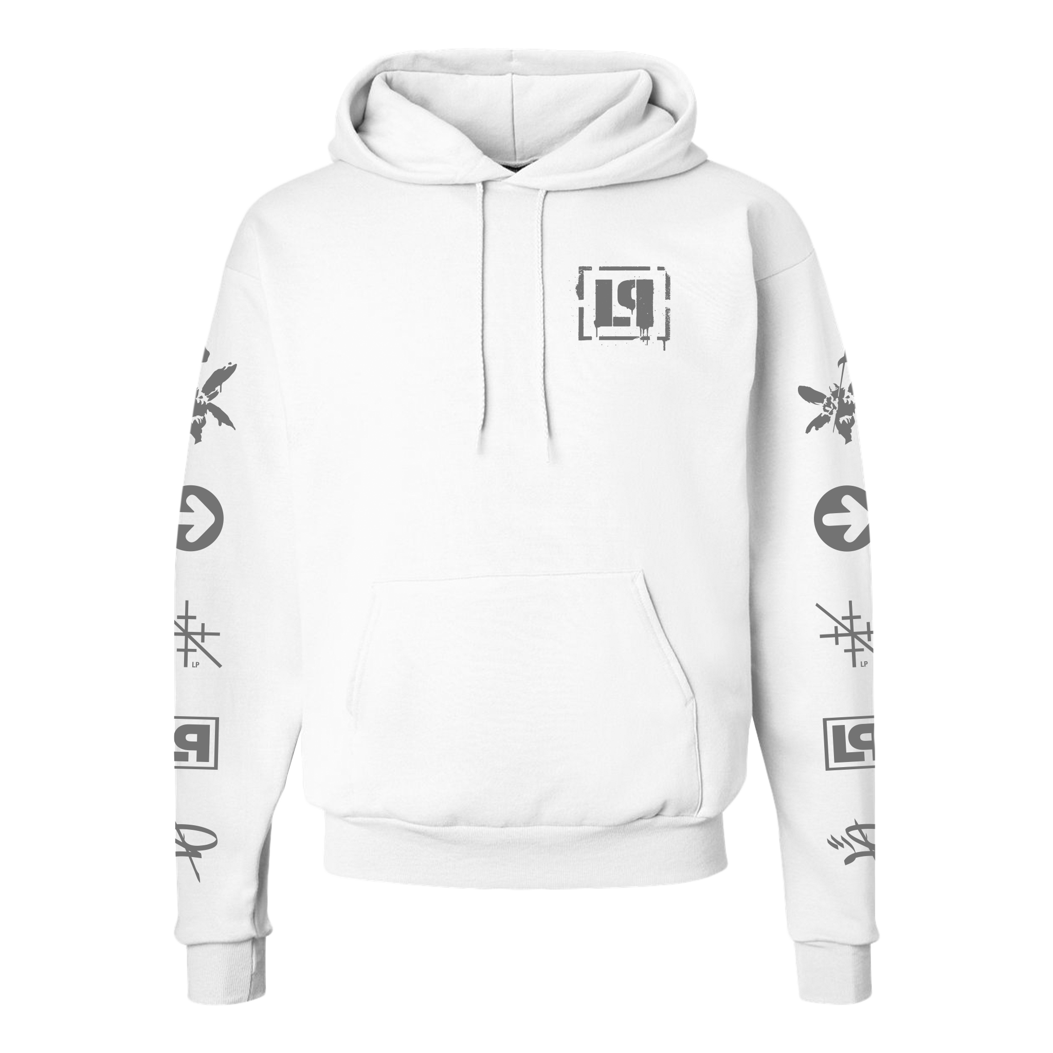 LP Icons White Pullover Hoodie Outerwear Linkin Park Store
