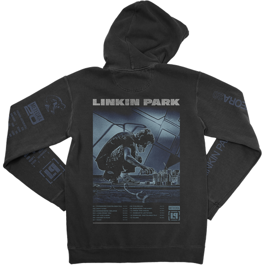 Logo Tilt Washed Black Hoodie Back