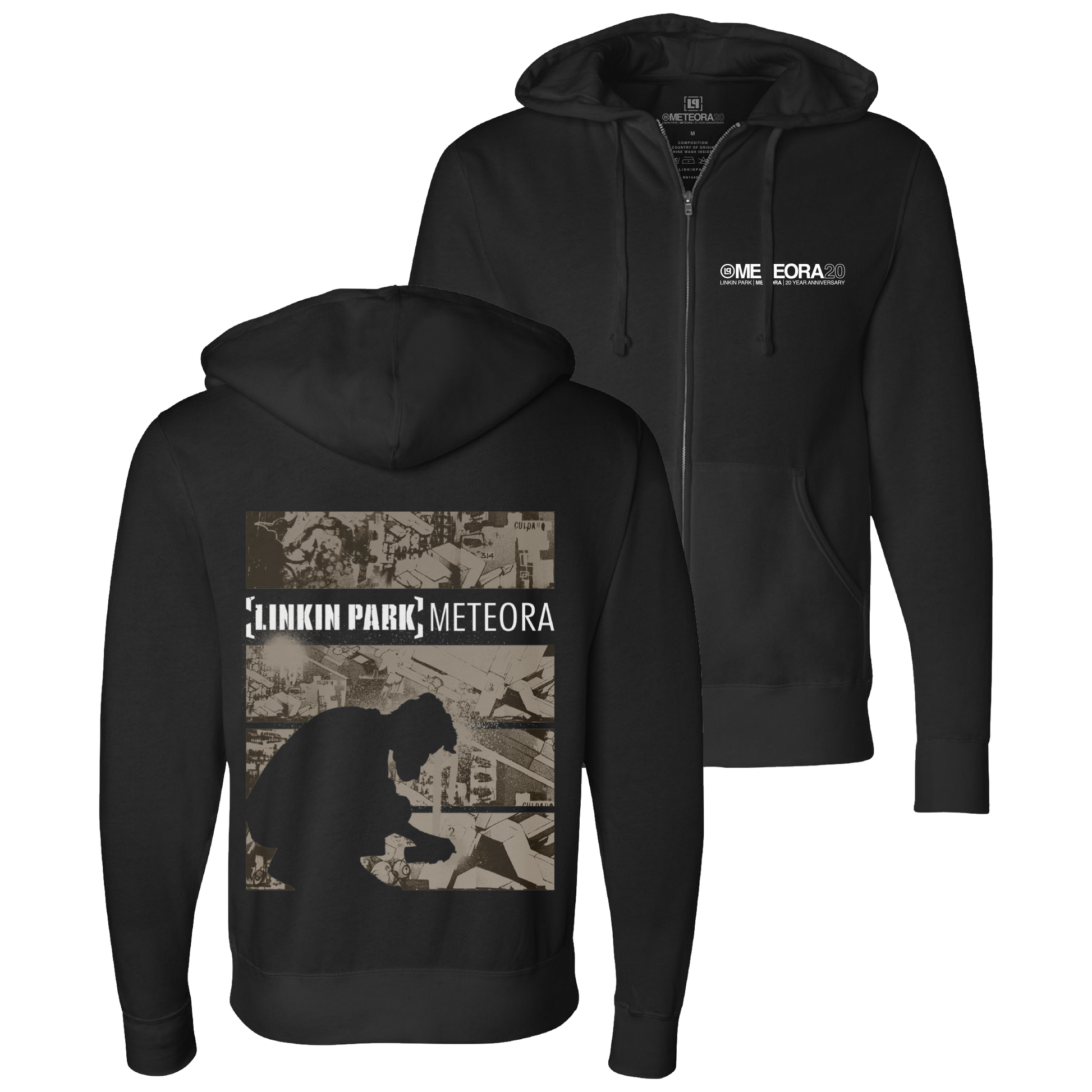 Meteora Drip Collage Black Hoodie Linkin Park Store